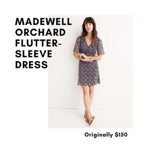 Madewell Orchard Flutter-Sleeve Dress